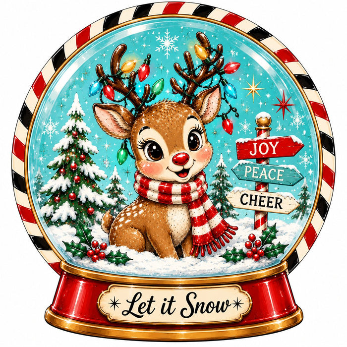 Let It Snow Reindeer Snow Globe - PS-W-0373