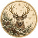 Vintage Stag Snowflakes Pinecone - PS-W-0374