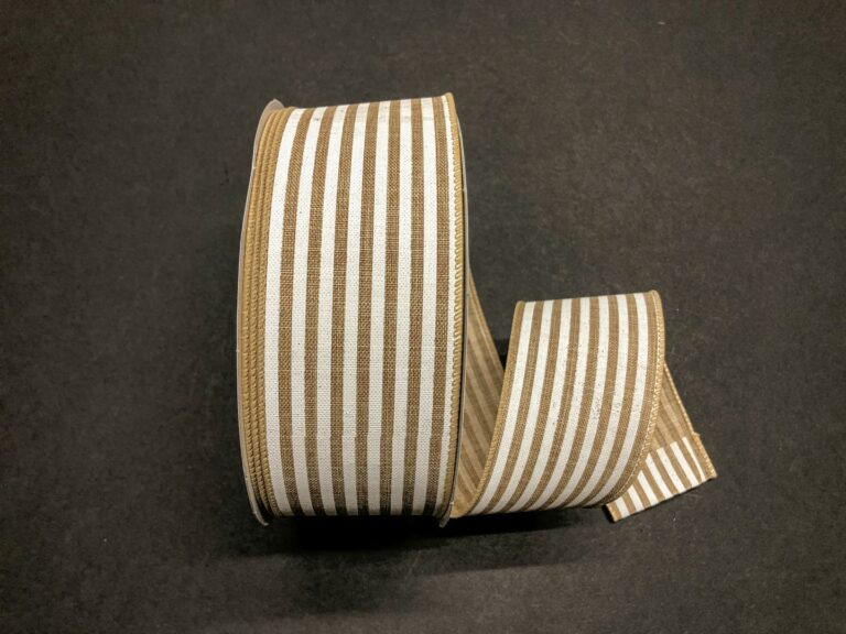 Q501840-517: Natural Linen/White Cabana Stripes, 2.5"X50Y - DecoExchange®