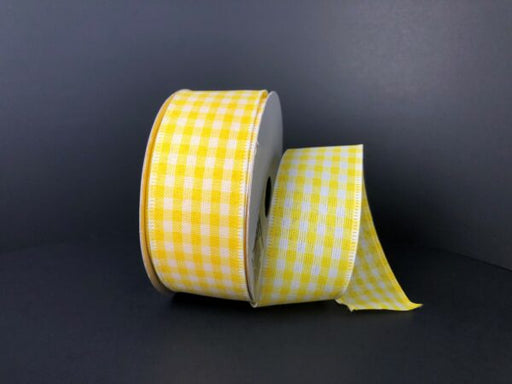 Ylw-Wht Gingham, 1.5"X10Y Q732409-02 - DecoExchange®
