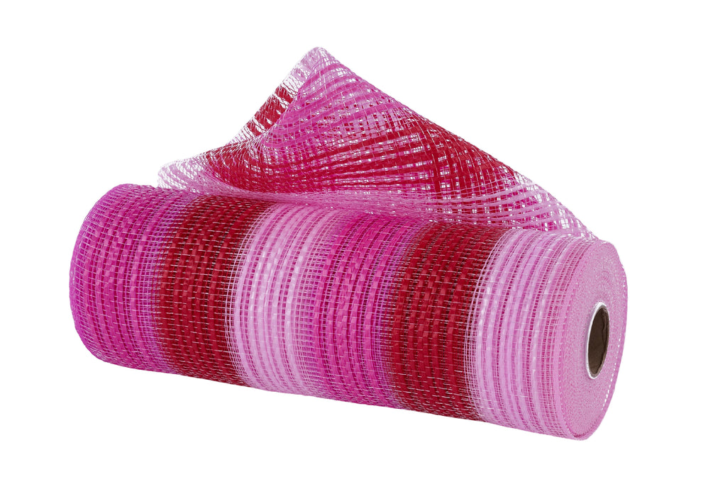 10"X10Yd Vertical Stripe Mesh Hot Pink/Red/Pink RE138566 - DecoExchange®