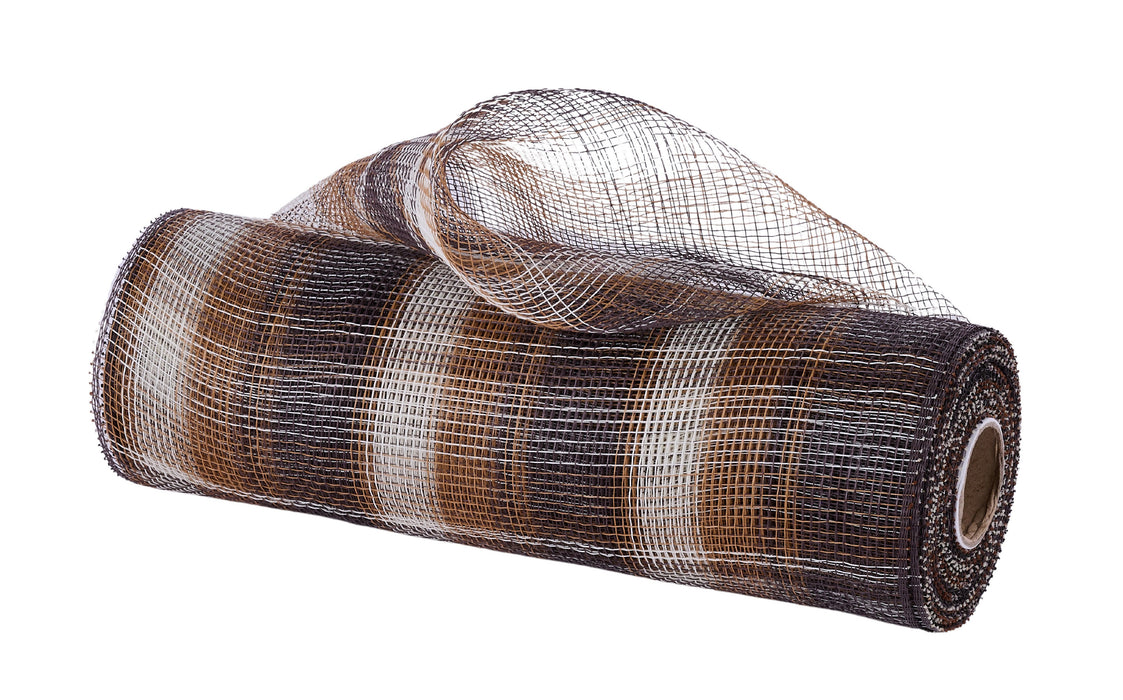 10.25"X10Yd Plaid Mesh Chocolate/Brown/Ivory RE8413J3