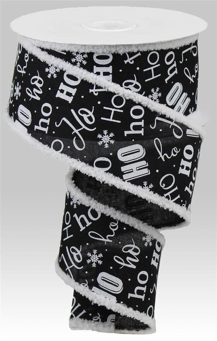 2.5"X10Yd Ho Ho Ho W/Drift Black/White RG0830102