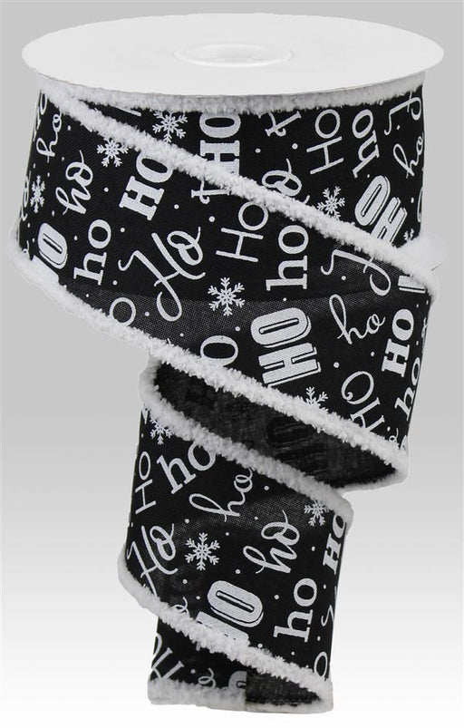 2.5"X10Yd Ho Ho Ho W/Drift Black/White RG0830102