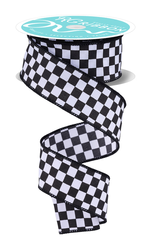 1.5"X10Yd Mini Check Black/White RGA1054X6 - DecoExchange®