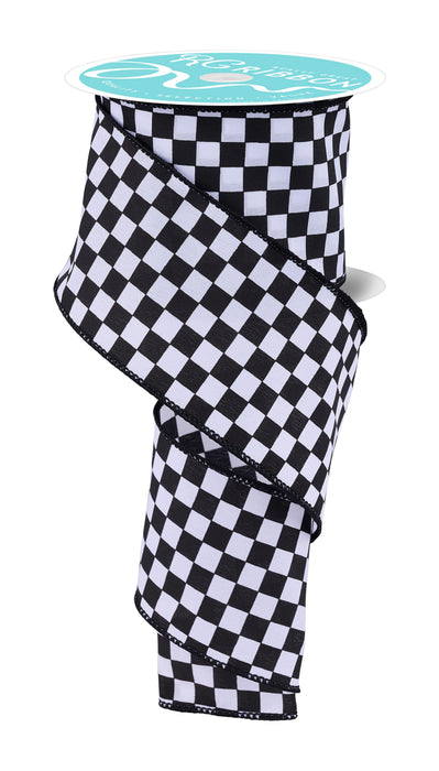 2.5"X10Yd Mini Check Black/White RGA1055X6 - DecoExchange®