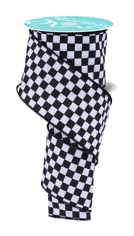 2.5"X10Yd Mini Check Black/White RGA1055X6 - DecoExchange®