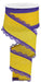 2.5"x10Yd Lace Edge Royal Burlap Ribbon - New Purple/Sun Yellow - RGA1542CN - DecoExchangeÂ®