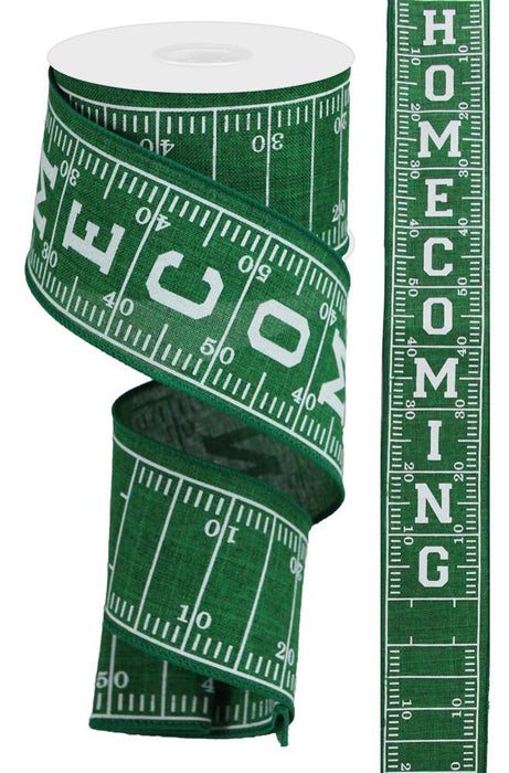2.5"X10Yd Football Field/Homecoming Emerald/White RGA161106