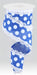 2.5"X10Yd Medium Dot W/Lace Royal Blue/White RGA856425 - DecoExchange®