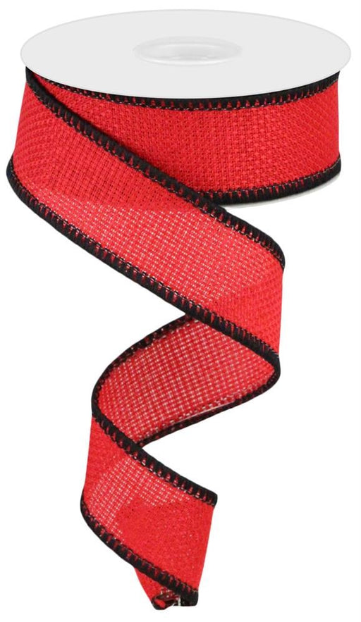 1.5"X10Yd Cross Royal W/Stitch Edge Red/Black RGC1233MA - DecoExchange®