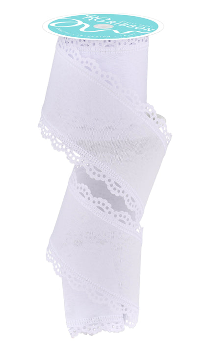 2.5"X10Yd Scalloped Edge Royal Burlap White RGC130327