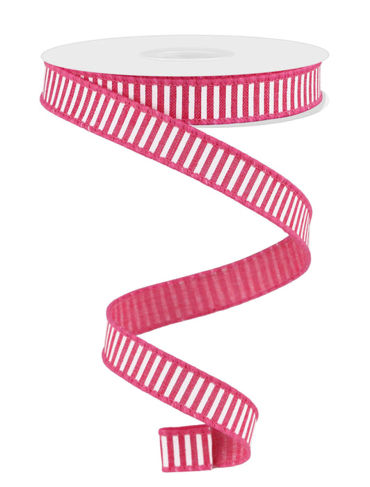 5/8"X10Yd Horizontal Stripes/Royal Hot Pink/White RGE126711 - DecoExchange®