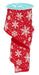 2.5"X10Yd Multi Snowflake On Satin Red/White RGE141024
