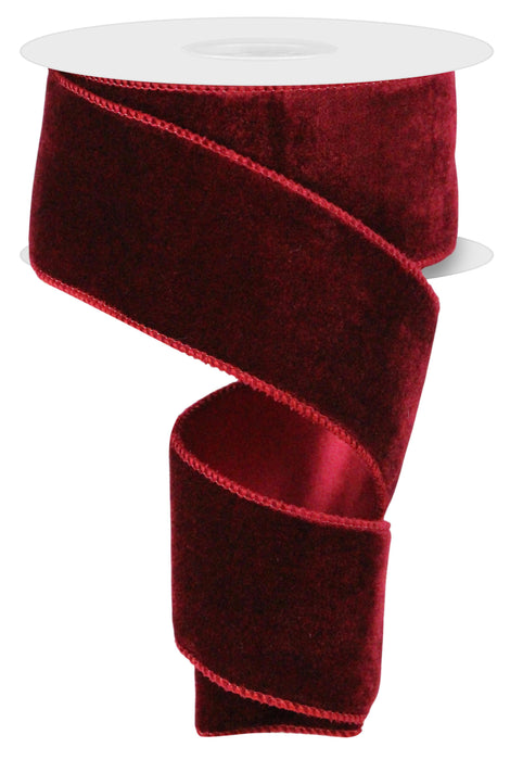 2.5"X10YD Deluxe Velvet/Satin Backing Burgundy RGE165905