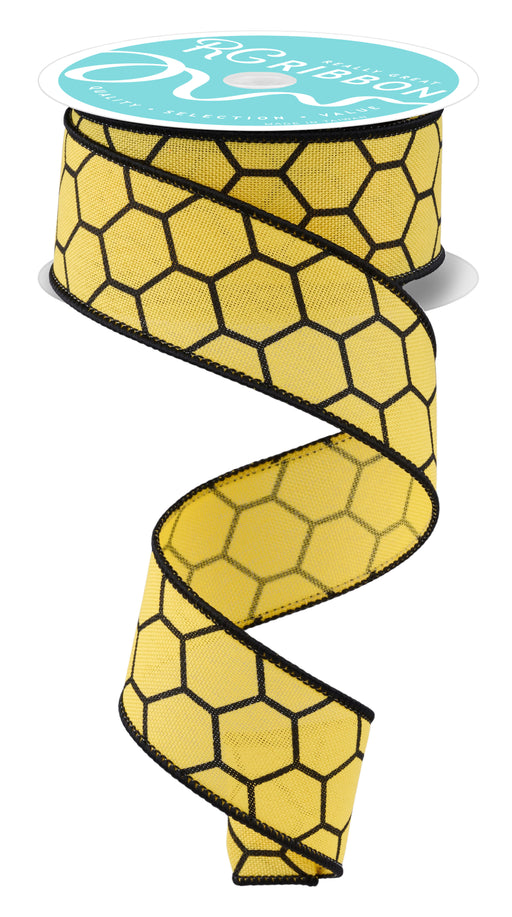 1.5"X10Yd Honeycomb Yellow/Black RGF159229 - DecoExchange®
