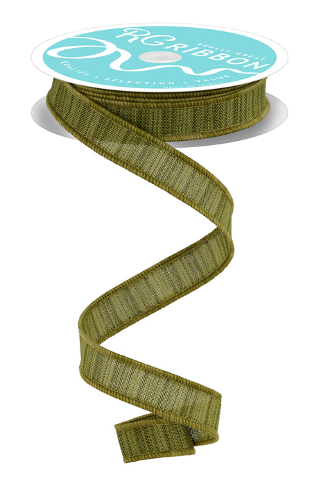 5/8"X10Yd Multi Color Stripe Fern Green/Moss Green RGF1682EW