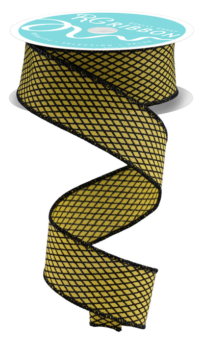 1.5"X10Yd Mini Harlequin Yellow/Black RGF16988N