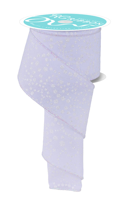 2.5"X10Yd Mini Glitter Dots White/Irid White RGF173185 - DecoExchange®