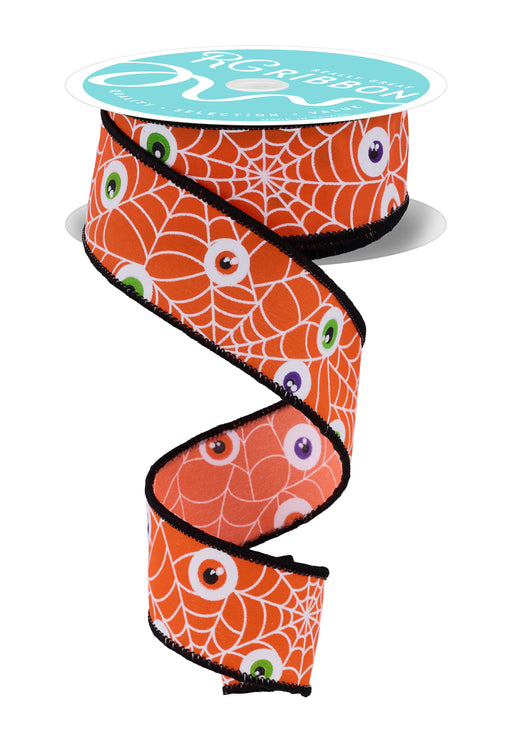 1.5"X10Yd Spider Web/Eyeballs Orng/Wht/Lime/Prpl/Blk RGF183320