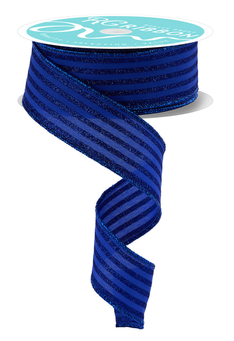 1.5"X10Yd Glitter Vertical Stripe Royal Blue RGF197225 - DecoExchange®