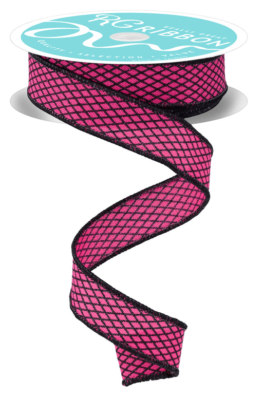 7/8"X10Yd Mini Harlequin Fuchsia/Black RGF769807
