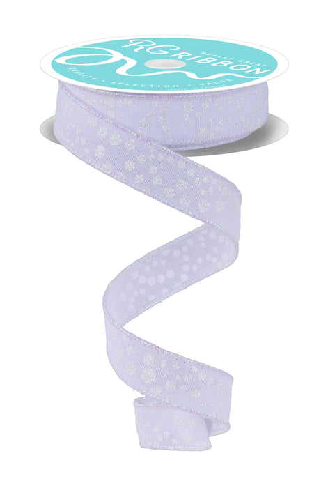 7/8"X10Yd Mini Glitter Dots White/Irid White RGF773085 - DecoExchange®