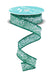 7/8 inch x 10yd Snow Glitter Ribbon White Emerald Green RGF781306