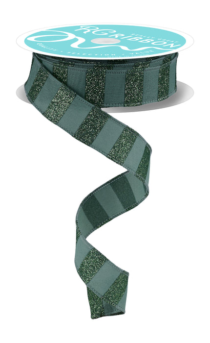 7/8"X10Yd Horizontal Glitter Stripes Sage Green RGF7966H2