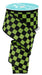 2.5"X10Yd Print Glitter Check Lime Green/Black RGH1060AM