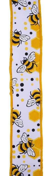1.5"X10Yd Bumblebees W/ Honeycomb White/Black/Yellow RGH127127