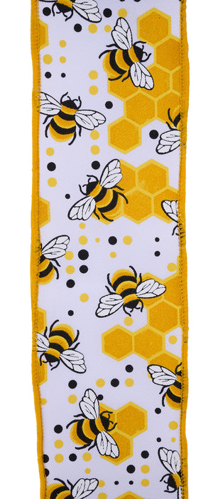 4"X10Yd Bumblebees W/ Honeycomb White/Black/Yellow RGH127327