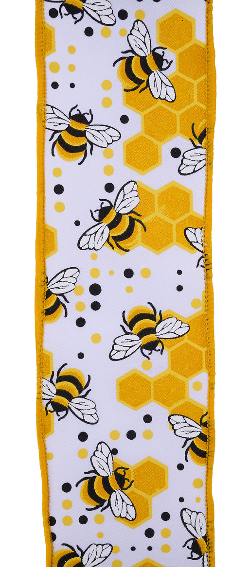 4"X10Yd Bumblebees W/ Honeycomb White/Black/Yellow RGH127327