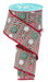 2.5"X10Yd Peppermint Stripes Lt Beige/Red/Emerald RGH13601C - DecoExchange®
