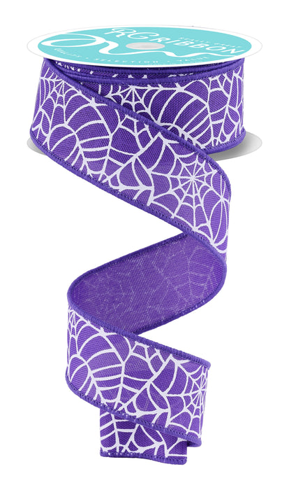 1.5"X10Yd Spider Webs Purple/White RGH138323 - DecoExchange®