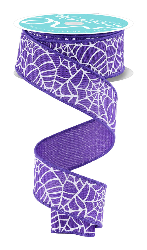 1.5"X10Yd Spider Webs Purple/White RGH138323 - DecoExchange®