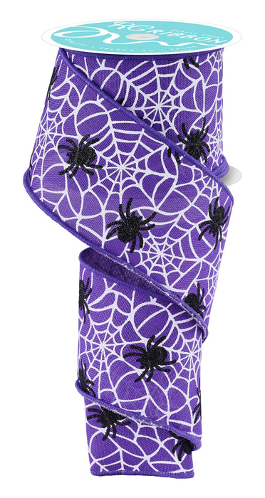 2.5"X10Yd Glitter Spider Webs Purple/Black/White RGH138623 - DecoExchange®