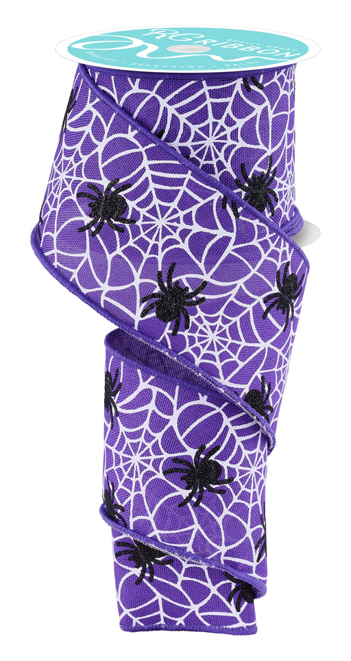2.5"X10Yd Glitter Spider Webs Purple/Black/White RGH138623 - DecoExchange®
