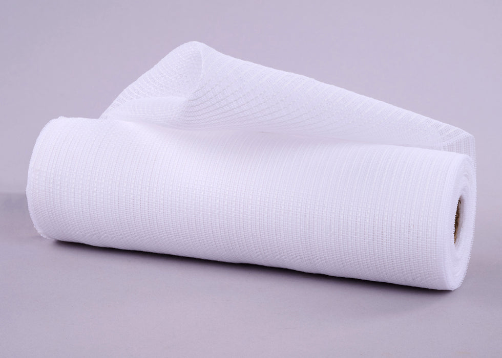 10.25"X10Yd Fine Weave Faux Jute Stripe White RY500627