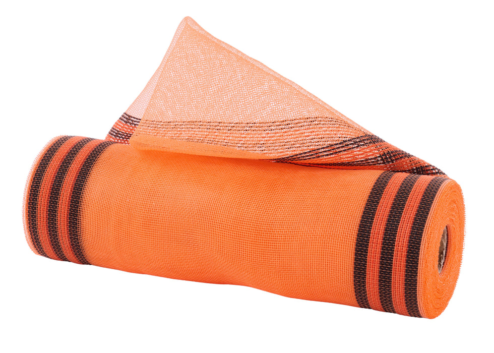 10.25"X10Yd Fine Weave Border Stripe Orange/Black RY5008F7