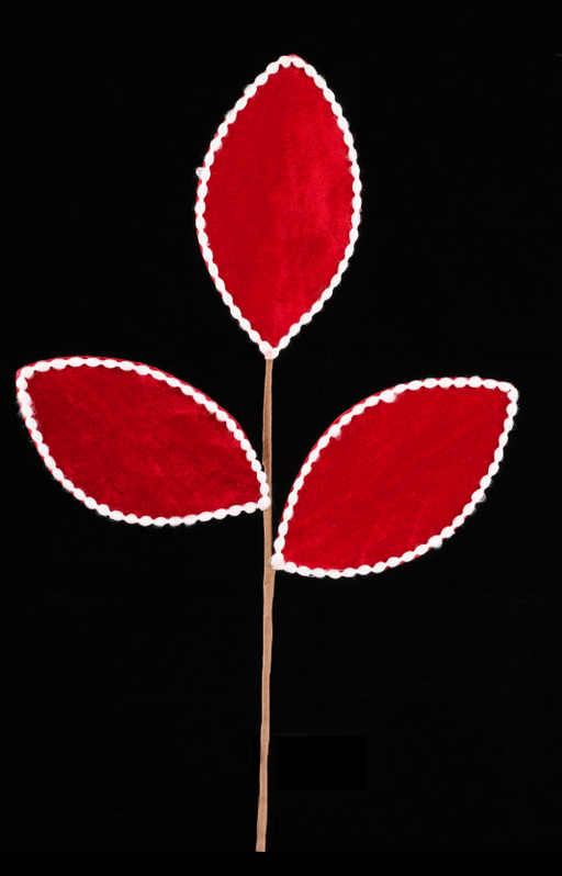 25"L Velvet Leaf Spray X3 Red XS243824 - DecoExchange®
