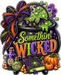 Somethin Wicked Cauldron, PS-W-0065, 12in Sign For Wreath, Wood Wreath Sign - DecoExchange®