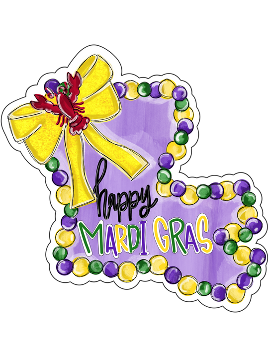Mardi Gras Door Hanger, Louisiana Sign, TWW-W-0026, 22" Wood Door Hanger