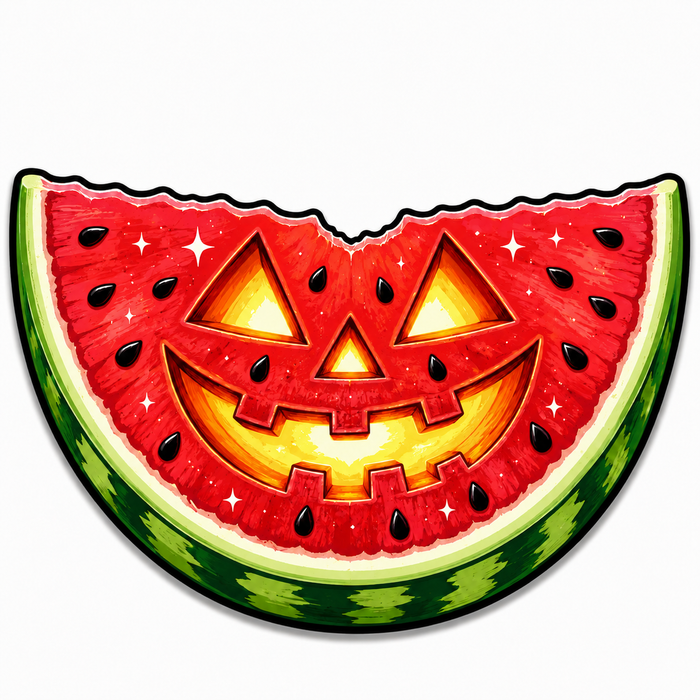Watermelon Jack-O-Lantern, SCW-W-0009, 12in Sign For Wreath, Wood Wreath Sign