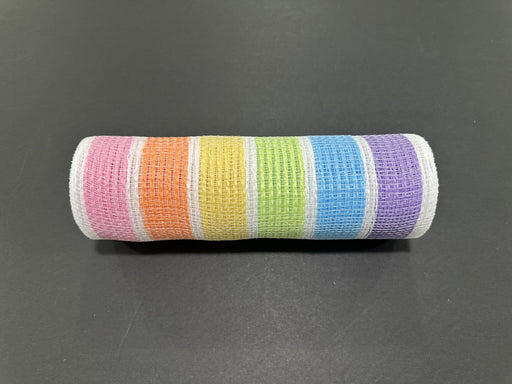 Brt Rainbow Strp Flat Poly Mesh, 10"X10Y XB265010-18 - DecoExchange®