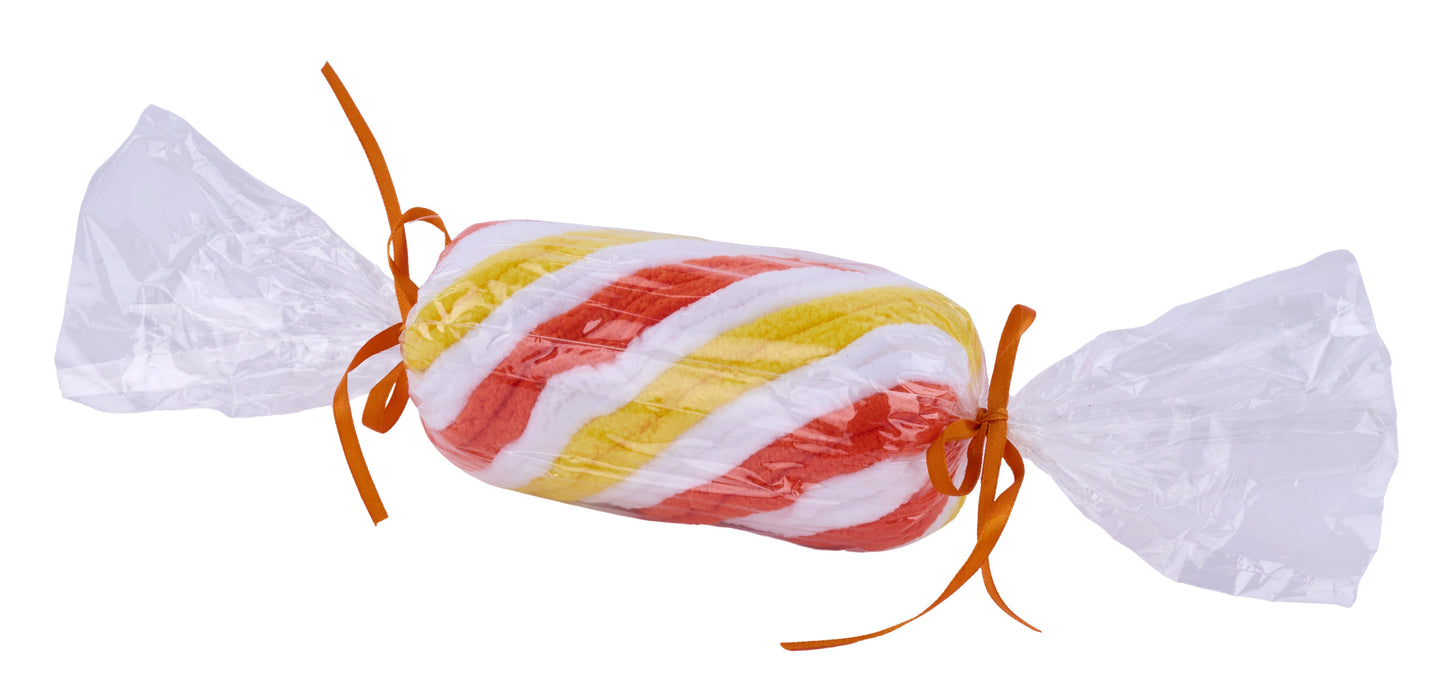11.375"L X 2.375"Dia Peppermint Stick Orange/White/Yellow XC116954 - DecoExchange®