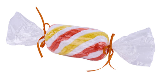 11.375"L X 2.375"Dia Peppermint Stick Orange/White/Yellow XC116954 - DecoExchange®
