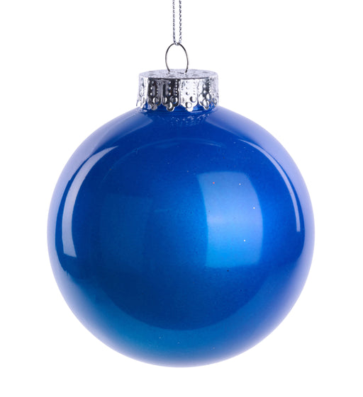 120Mm Dia Lacquer/Glass Look Ornament Royal Blue XH966225 - DecoExchange®
