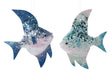 7.5"H X 6.25"L Bead/Glitter Fish Orn 2 Asst Blue, Green XJ5246 - DecoExchange®