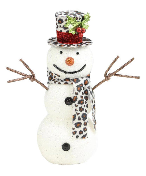 10 inch Glitter Styrofoam Snowman White Black Brown Red XN599624